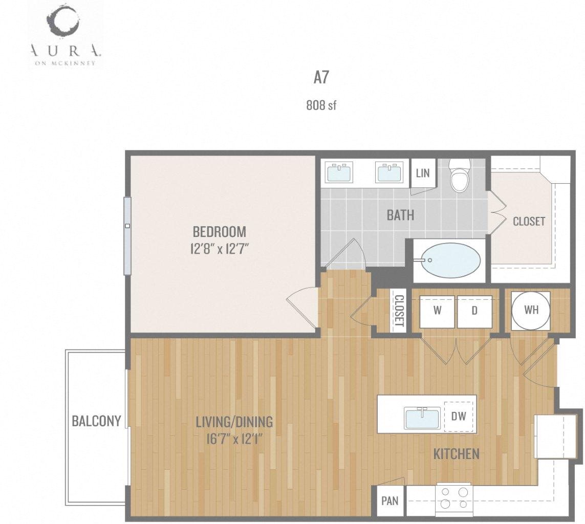 Aura On Mckinney Apartments A7 Floor Plan Aura On Mckinney Apartments A7 Floor Plan
